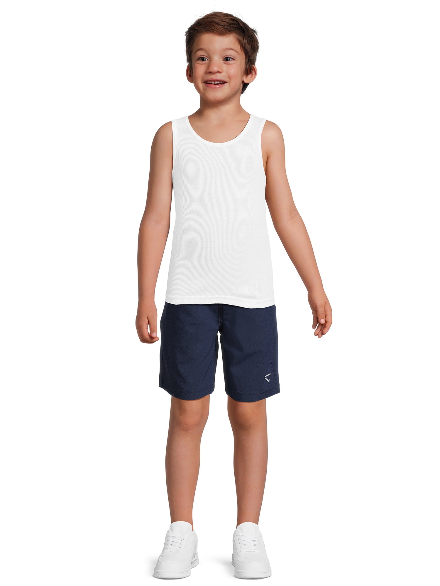 Wonder Nation Toddler Boys White Tank Top Undershirt, 6-Pack, Sizes 2T-5T