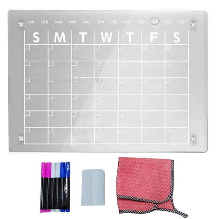 

Xinwanna Refrigerator Calendar Pendant Strong Magnetic Ultra Clear Marker Refrigerator Acrylic Calendar Planner Board Household Use (Type A)