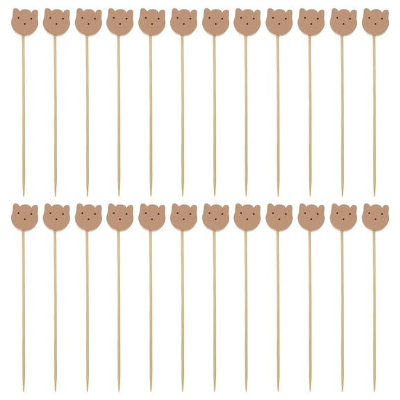 100pcs Bamboo Cocktail Picks Fruit Appetizing Long Toothpicks Decorative Skewer Sticks
