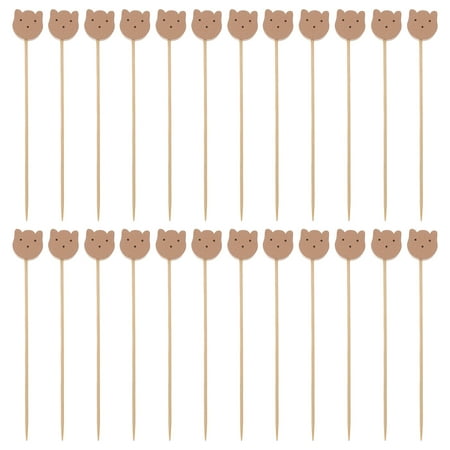 

100pcs Bamboo Cocktail Picks Fruit Appetizing Long Toothpicks Decorative Skewer Sticks