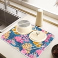 thumbnail image 6 of Ryvnso Corals Pattern Dish Drying Mat for Kitchen Countertop 18x24 Large Dish Pad Drainer Rack Dish Sink Mats, 6 of 7