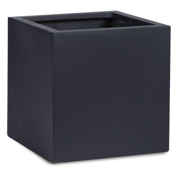 Black Square Tree Planter Box - Indoor Outdoor Cube Flower Pot 12" x 12"