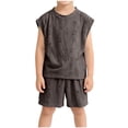 thumbnail image 2 of Freshbabe Boys 2-Piece Casual Outfit, Sleeveless Tank Top + Elastic Shorts, Breathable Summer Playwear for Toddlers, Multi-Colors, 2 of 6