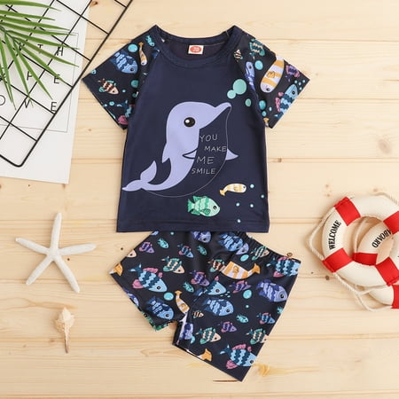 

Hunpta Infant Baby Boys Cartoon Fish Letter Short Sleeve T-shirt Tops Outfits Set