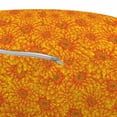 thumbnail image 3 of Marigold Pouf Cover with Zipper, Flower Petals Chrysanthemum Blossoms Flourishing Summer Bouquets Pattern, Soft Decorative Fabric Unstuffed Case, 30" W X 17.3" L, Orange and Vermilion, by Ambesonne, 3 of 5