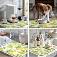 thumbnail image 7 of Summer Lemon Drying Mat Watercolor Fruit Yellow Lemon With Green Leaf Floral Dish Drying Mats for Kitchen Counter 18×24 Inch Microfiber Absorbent Dish Pad, 7 of 7
