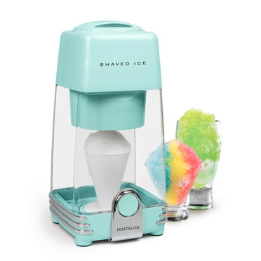 Nostalgia Electric Shaved Ice and Snow Cone Maker, Reusable Cone and 2 Ice Molds Included, Personal Size, Retro Style, Aqua