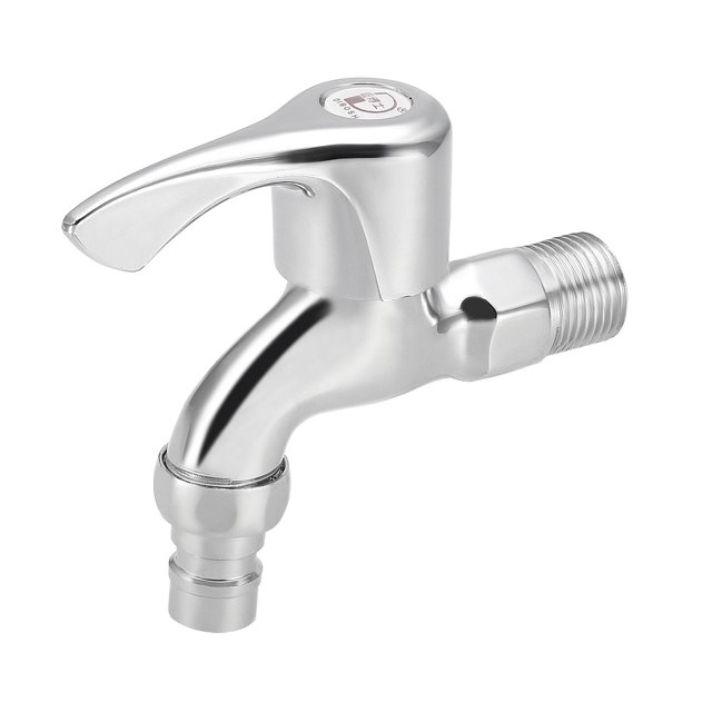 Unique Bargains Robinet en Laiton Chromé Mural avec Bec Unique Filetage Mâle G1/2 1pcs