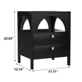 thumbnail image 5 of Algherohein Modern LED Nightstand with Charging Station,2 Drawers Open Shelf Bedside Table for Bedroom,Black,Adult,Sturdy Wood, 5 of 12