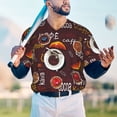 thumbnail image 5 of Zufioo A Cup Of Black Coffee On A Saucer Print Men's Baseball Short Sleeve, Moisture Wicking Button-Down Hip Hop Tee-Small, 5 of 7