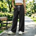 thumbnail image 5 of Sentmoon Sweats for Women Elastic Waist Active Fit Pants with Pockets Solid Color Loose Long Women Casual Pants Fall S-3XL, 5 of 8