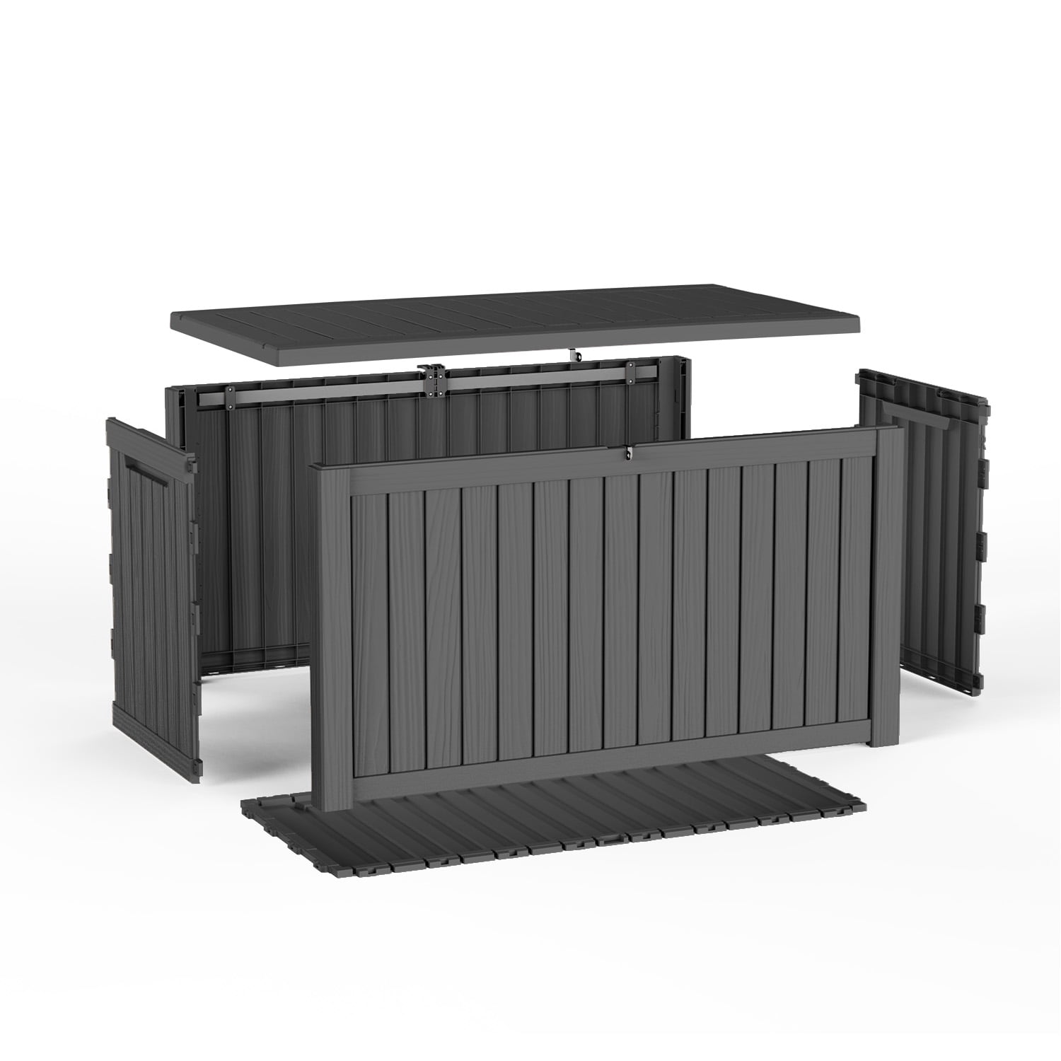 MAYEERTY 180 Gallon Outdoor Deck Box, Large Capacity Storage Box for Patio Furniture Cushions, Pillow Outdoor Indoor, Black