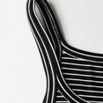 thumbnail image 6 of Wang6 Ribbed Tank Tops for Women Trendy Sleeveless Crew Neck Striped Printed Summer Tops Causal Slim Knit Stretchy Tops Shirts Tees Black S, 6 of 8