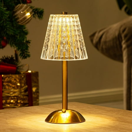 Cordless Table Lamp,Battery Operated Lamp,3 Color Modes Dimmable LED Touch Lamp,Portable Crystal Gold Metal Beside Lamps for Bedroom Living Room Restaurant