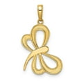 thumbnail image 3 of Finest Gold 14K Yellow & Rhodium White Diamond-Cut Dragonfly Pendant, 3 of 4