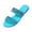 Blue, variant on Women's Glitter Rhinestone Flat Sandals 2026 Slip On Comfortable Open Toe Double Strap Summer Non Slip Slides Silver 9 Wide