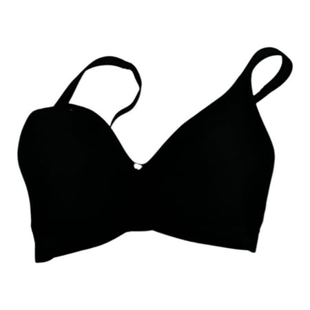 

Breezies Sz 34D Seamless Comfort Safari Wirefree Bra Black A451419 Regular Size