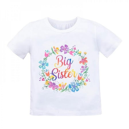 

Bullpiano Summer Fashion Children s Clothing Girls Short -Sleeve Casual Shirt Round Collar cotton T-shirt Tops 2-8Y
