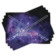 thumbnail image 1 of Ambesonne Galaxy Place Mats Set of 4, Outer Space Fantasy, Standard Size, Purple Black, 1 of 6