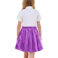 thumbnail image 6 of Miluxas Girls Metallic Skater Skirt Sparkly Shiny Flared Pleated A-Line Mini Skirt Blue 12-13Years, 6 of 9
