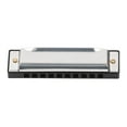 thumbnail image 1 of Diatonic Harmonica, Compact Mouth Organ Musical Instrument Aluminum Alloy C Key Silver  for Stage Band, 1 of 7