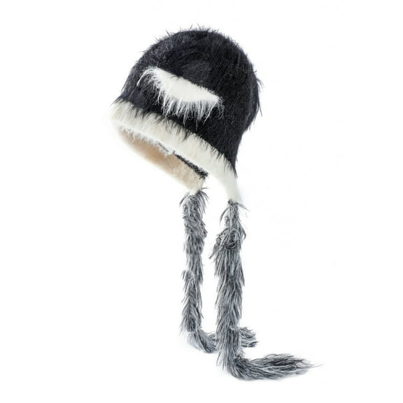 SWSMCLT Women's Casual Beanie Autumn Beanie Hat Winter Comfy Spring Pull On Cap Knit Chic Soft Cold Weather Black One Size