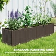 thumbnail image 3 of 4 x 1 x 1 ft Raised Garden Bed, Indoor Outdoor Plastic Planter Box with Drainage Holes for Vegetables, Herbs, Flowers & Succulents, Brown, 3 of 10