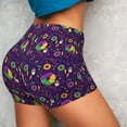 thumbnail image 4 of Kdxio Mardi Gras and Donuts Print Workout Shorts for Women Seamless Soft Smooth Gym Yoga Scrunch Active Shorts, 4 of 9