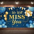 thumbnail image 3 of Gold Theme Farewell Banner Glitter Send-off Backdrop Heart-shaped Balloons Firework Decorations We Will Miss You Background for Farewell Party Send-off Event Memorial Gathering, 3 of 9