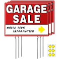 thumbnail image 2 of Garage Sale Sign, 17" x 13" ?Garage Sale Sign with Stakes Double-Sided, Garage Sale Sign with Arrow Stickers, Garage Sale Signs with Metal Stakes,WEATHER-PROOF, (3 Pack), 2 of 4
