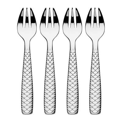 Alessi Dressed Fish Fork with Relief Decoration Set of 4 