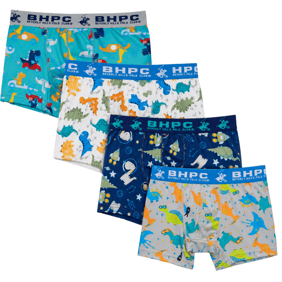 Beverly Hills Polo Club Toddler Boys Boxer Briefs Active Performance Underwear 4 Pack