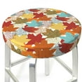 thumbnail image 3 of Lsque Fall Maple Leaves Round Bar chair cushion covers Velvet Fabric Premium Comfort Protects from Scratches and Stains for 14-17 Inch Chair- 14 inch, 3 of 7
