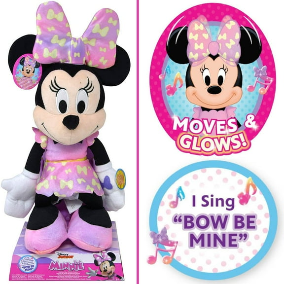 Minnie Mouse Fashion Bow Feature Plush with hangtag in platform box/ Sticker Set