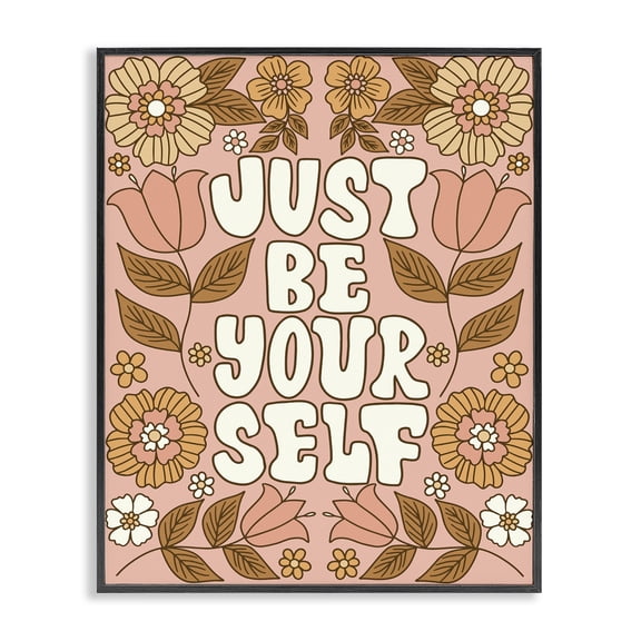 Stupell Industries Bohemian Groovy Be Yourself Black Framed Giclee Art, 11 x 14, by Taylor Shannon Designs