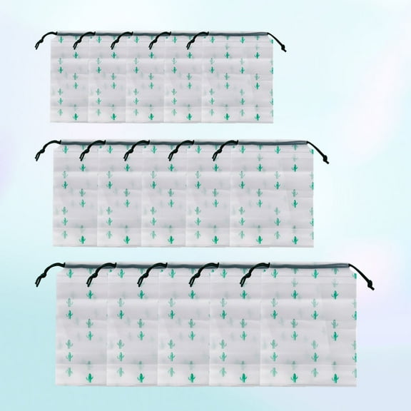 BALAHAPY 15PCS Waterproof Drawstring Pouches For Travel Clear Bags Small Storage Bag Assorted Color