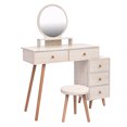 thumbnail image 2 of 5Drawers Makeup Vanity Table with Cushioned Stool,Large Capacity Storage Cabinet, 2 of 11