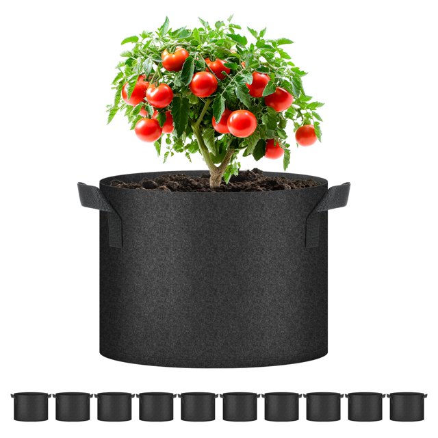 Grow Bags Simple Deluxe, 37,85 L, paquete de 10 unidades para tomates y patatas