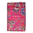 thumbnail image 2 of Beautiful Indian Handmade Cotton Kantha Quilt,Kantha Gudri, Floral with Mukut Design in Traditional Look Cotton Throw Blanket, Bedspread Size ( Single 60" x 90" ), 2 of 5