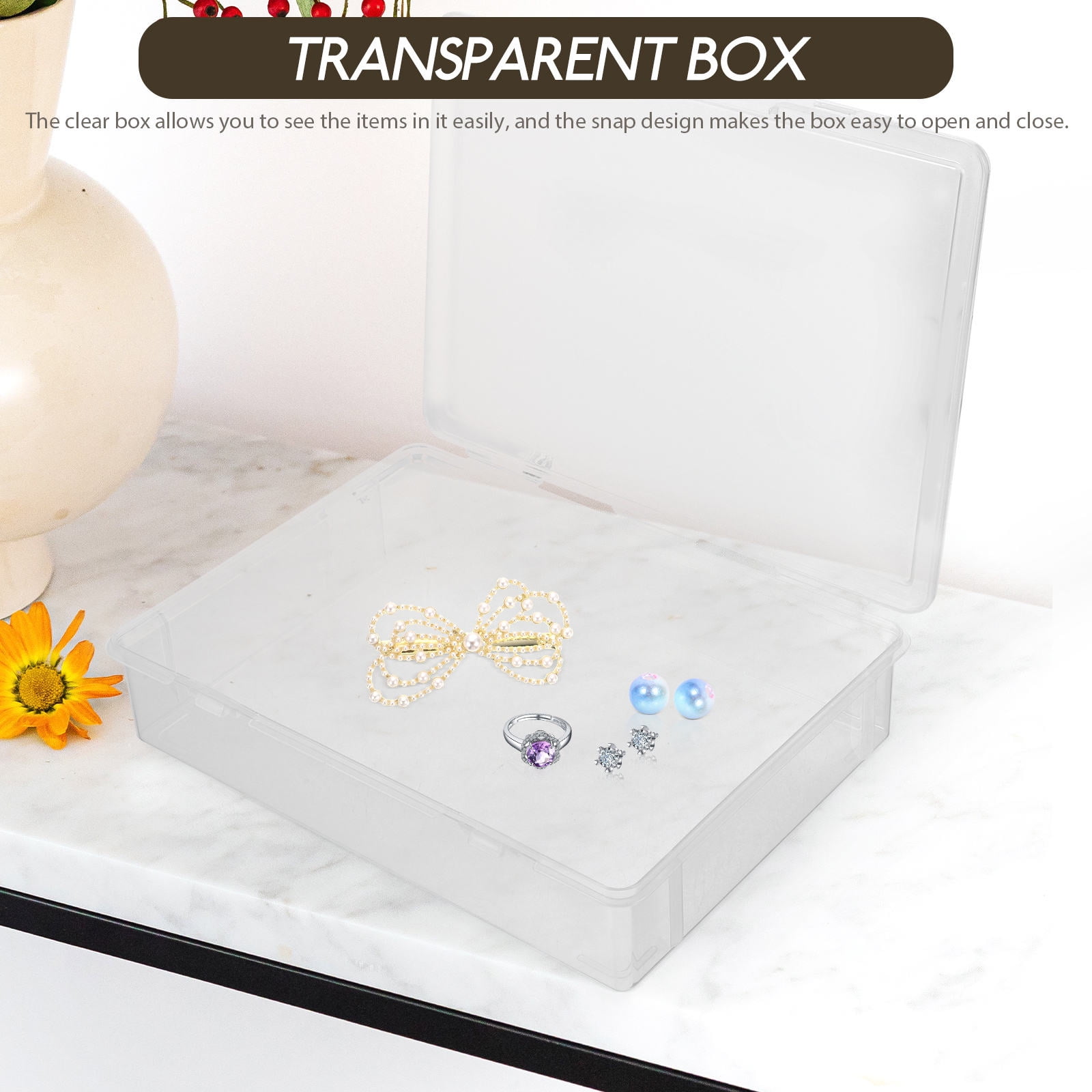 Raindrops Clear Plastic Multi-Functional Organizer for Jewelry, Beads, and Small Craft Storage Box