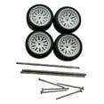 thumbnail image 5 of Kokiya 4 Pieces RC Car Wheels and Tires RC Alloy Car Accessories RC Part for 1/64 Scale White C, 5 of 9