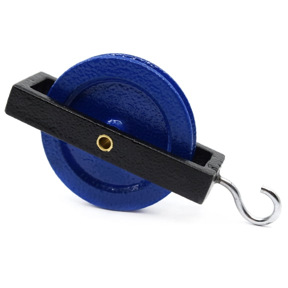 Single Pulley, 1 Hook -  3.5" x 2" - Mounted in a Metal Frame - Accurately Centered - Aluminum - Eisco Labs