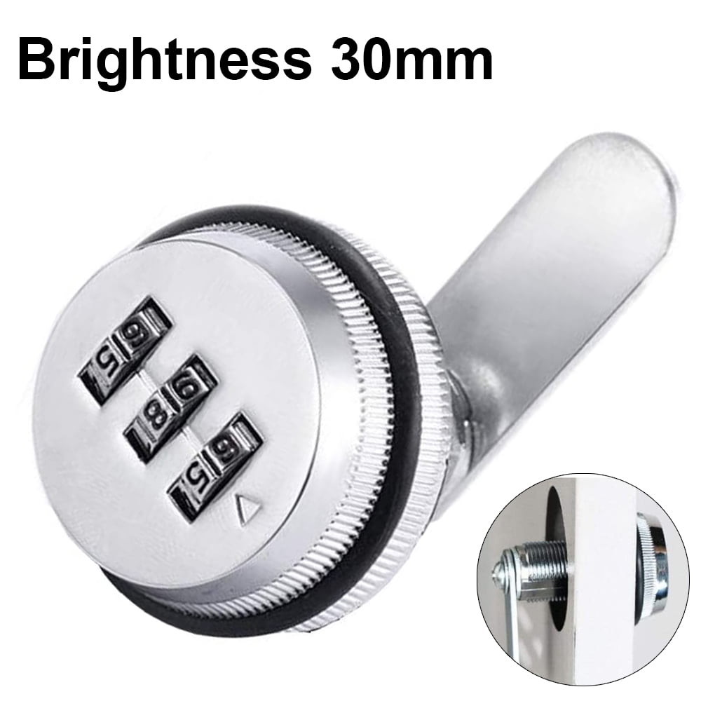 3 Pack Bright Chrome Zinc Alloy Password Coded Lock Keyless Security Drawer Locks for Safety of Box Cabinet Drawer Combination Cabinet Cam Lock #1