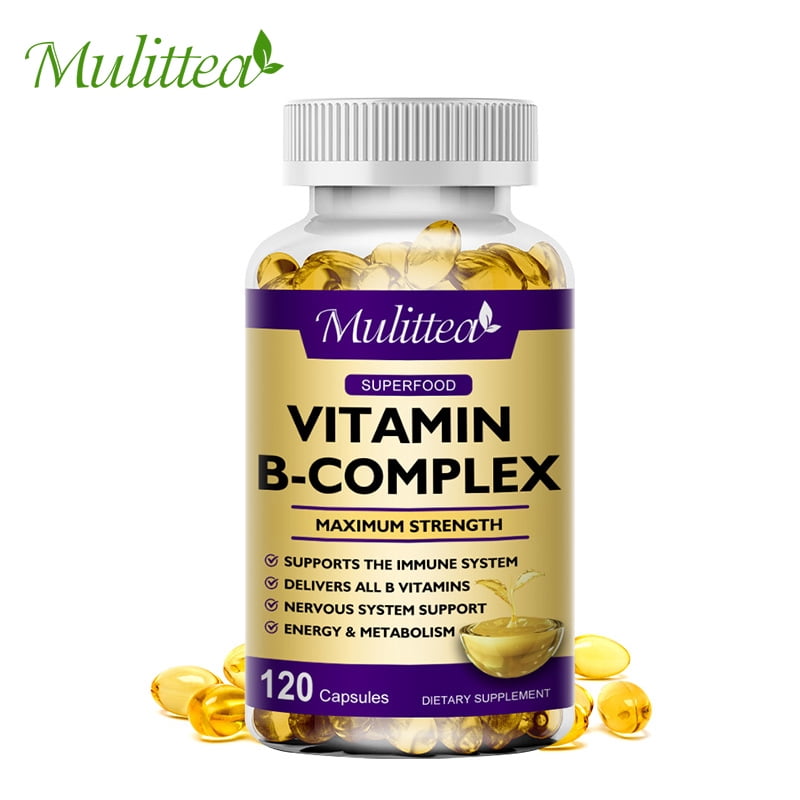 Vitamin B Complex Capsules- B Vitamins Including B12, B2, B6, Folic Acid - Vitamin B Supplement - Support Healthy Energy Metabolism - 120 Vegetarian Capsules