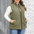 thumbnail image 5 of Plus Size Vest for Women Baeitkot Lightweight Quilted Zip Front Sleeveless Jacket with Pockets Casual Streetwear Army Green XL, 5 of 8