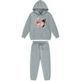thumbnail image 4 of SYMOID Girls' Gray Tracksuit Set - Soft Polyester Hoodie & Jogger Pants with Butterfly Print, Ages 3-12,Size 2 T, 4 of 4