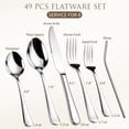thumbnail image 2 of Kikcoin Silverware Set for 8, 49 Pcs Stainless Steel Flatware Set, Mirror Polished  Tableware Cutlery for Home, Restaurant, Dishwasher Safe, 2 of 12