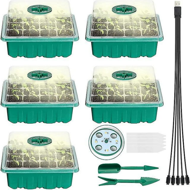 Bandejas de semillas de germinación, bandejas de germinación para invernaderos, bandeja de semillas, invernadero interior con orificio para cultivo de plantas