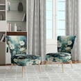 thumbnail image 2 of Designart "Blue Calm Gardens IV" Blue Abstract Upholstered Accent Chair - Modern Arm Chair For Bedroom, 2 of 7