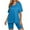 Blue, variant on Admvng Two Piece Sets For Women Outfits Summer Short Sleeve Round Neck Shorts Sets S-2XL